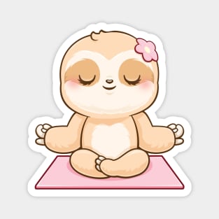 Cute Sloth Meditating Girl Magnet