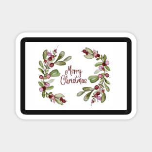 WL Merry Christmas Holly Magnet