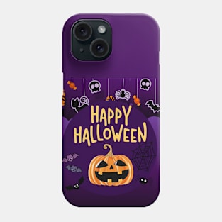 Happy Halloween in violet color,brafdesign Phone Case