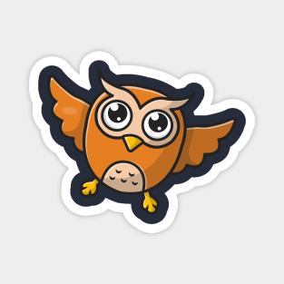 Cute Owl Flying Cartoon Vector Icon Illustration Magnet