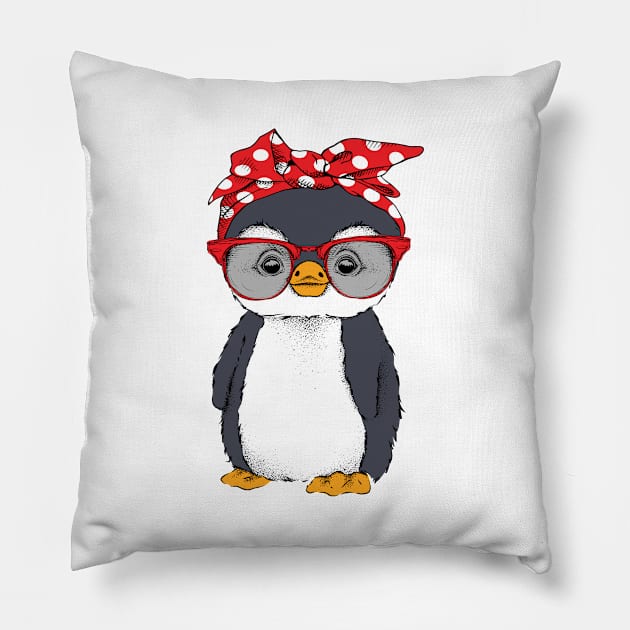 Bandana Penguin Lover Pillow by LotusTee