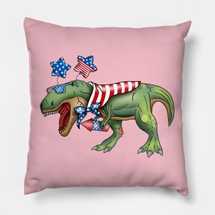 4th of July dinosaur Pillow