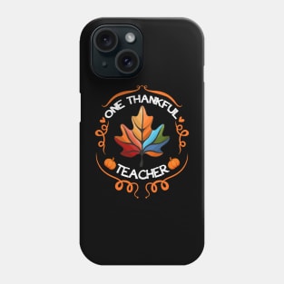 One Thankful Teacher Illutration Christmas Men Women Phone Case