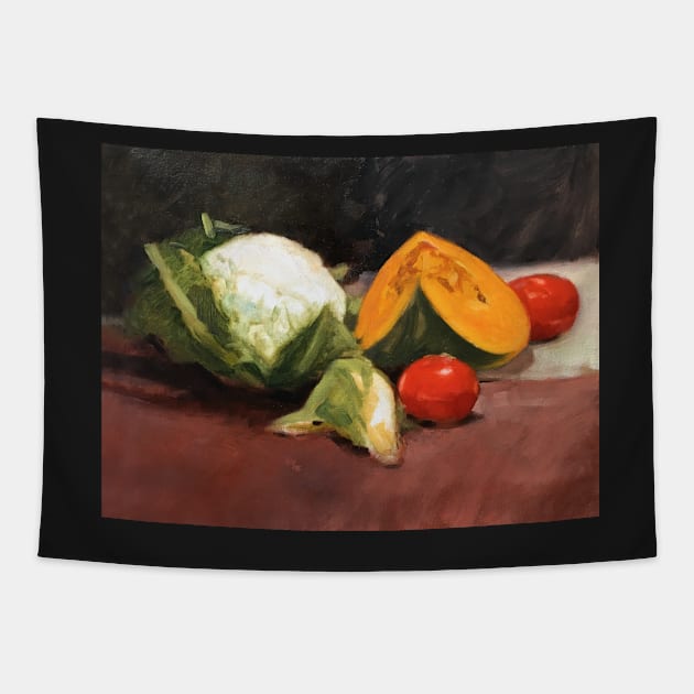 Still Life with Vegetables ~ oil painting Tapestry by rozmcq