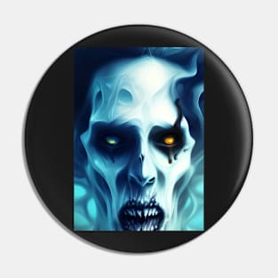 THOUGHTFUL YELLOW AND BLUE EYED HALLOWEEN VAMPIRE Pin