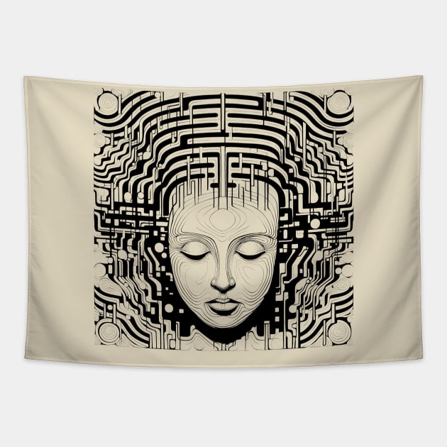 Brain Structures - Surreal Art Tapestry by Unelmoija