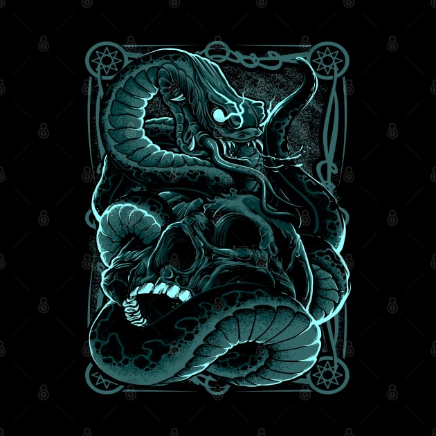 Skull with Snake 01 by KawaiiDread
