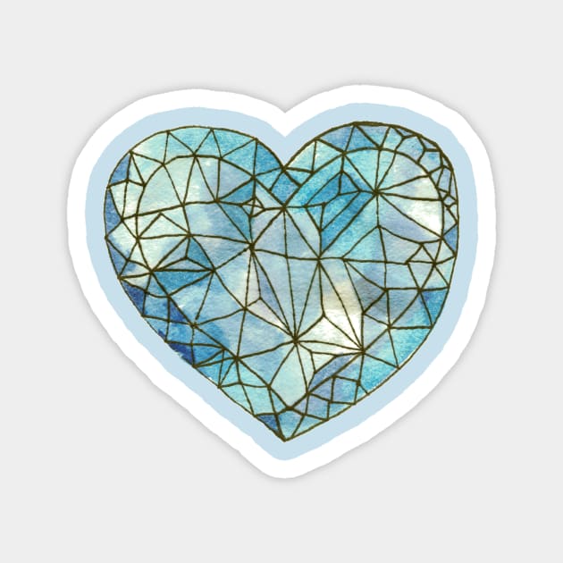 Heart of Glass Crystal Gemstone Jewel Blue Magnet by Cecilia Mok