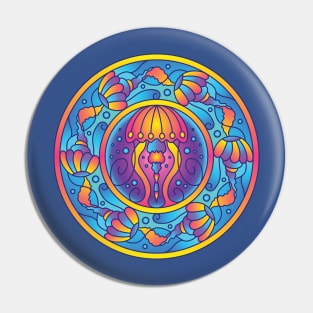 Jellyfish Mandala Pin