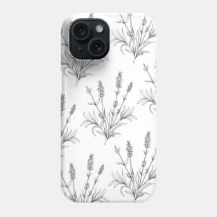 Lavender Line Art Pattern Phone Case