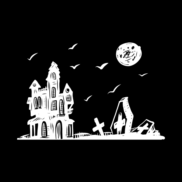 Creepy Halloween Castle by rueckemashirt