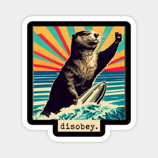 disobey. surfing otter 841 [white background] Magnet