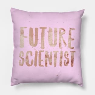 Girl Future Scientist Print Dark Pink Pillow