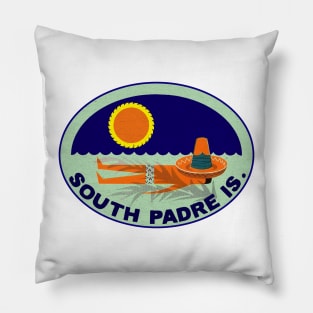 South Padre Island Texas Vintage Style Beach Travel Pillow