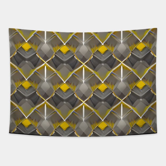 Yellow Grey Geometric Tapestry by SmartPufferFish