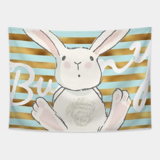 Little bunny on cute pattern Tapestry