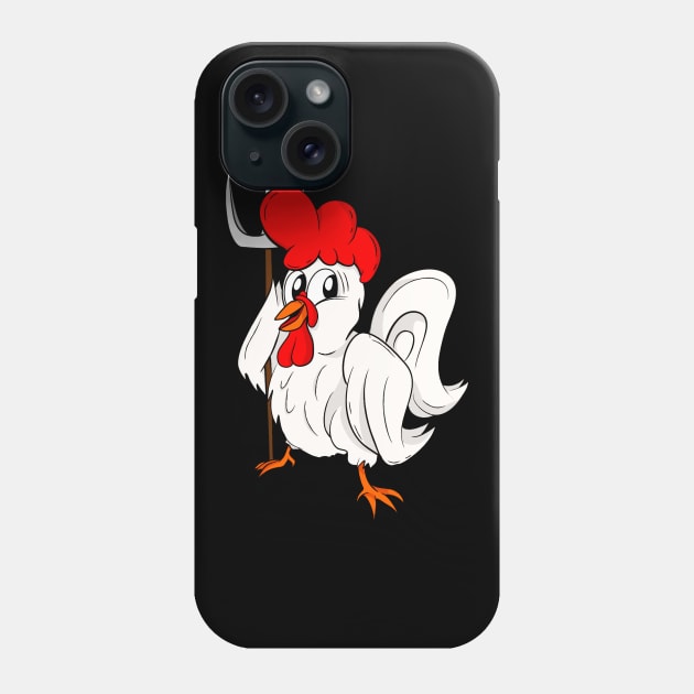 Chicken Farmer Cartoon Rooster Life on Farm Phone Case by Foxxy Merch