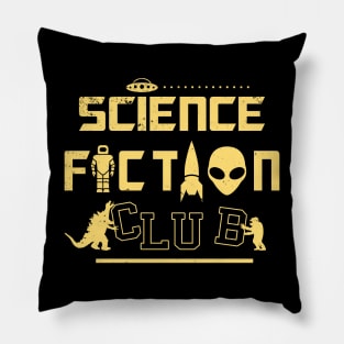 Retro Science Fiction Club UFO Kaijus Monsters Aliens Sci-fi Nerd Pillow