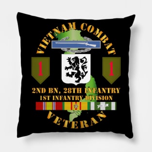 Vietnam Combat Infantry Veteran w 2nd Bn 28th Inf 1st Inf Div SSI Pillow