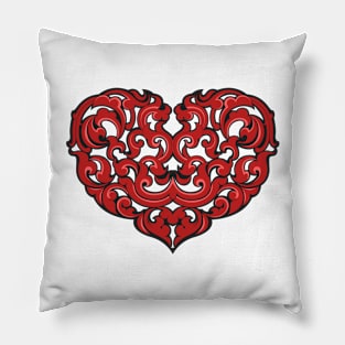 Fancy Red Heart Pillow