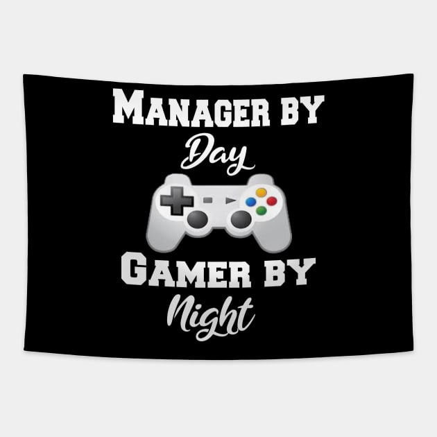 Manager By Day Gamer By Night Tapestry by Emma-shopping