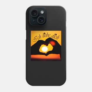 Ich liebe dich ( I love you in German) - Sepia Phone Case