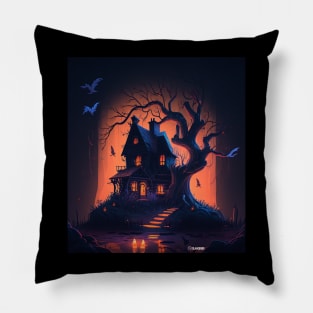 Haunted House on the Hill Pillow