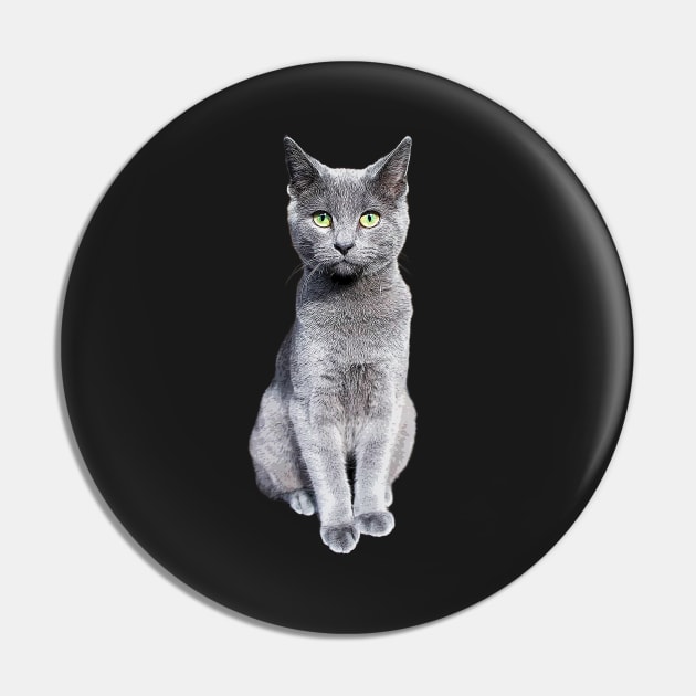 Russian Blue Cat Kitten Pin by ElegantCat