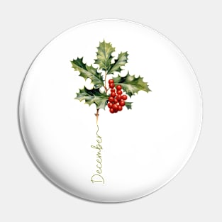 Holly - Birth Month Flower for December Pin