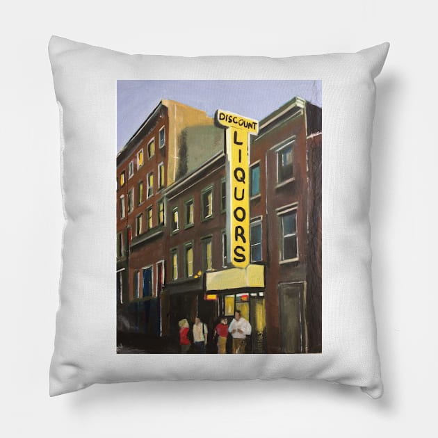 New York, Yellow Sign Pillow by golan22may