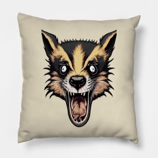 Crazed Badger Pillow