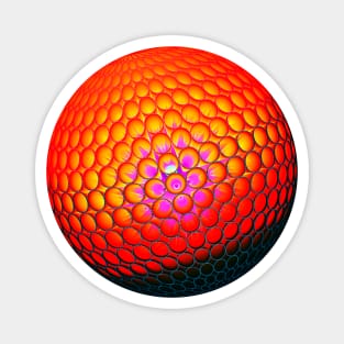 Red yellow purple fire ball in 3d optic Magnet