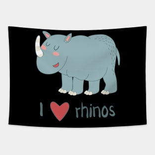 I Love Rhinos Tapestry