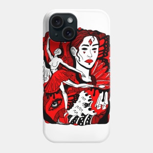 Red and Black Ballerina Phone Case