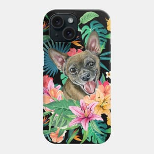 Tropical Short Haired Black Sable Fawn Chihuahua Phone Case