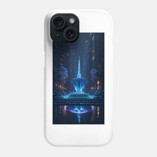 Street fountain at night Phone Case