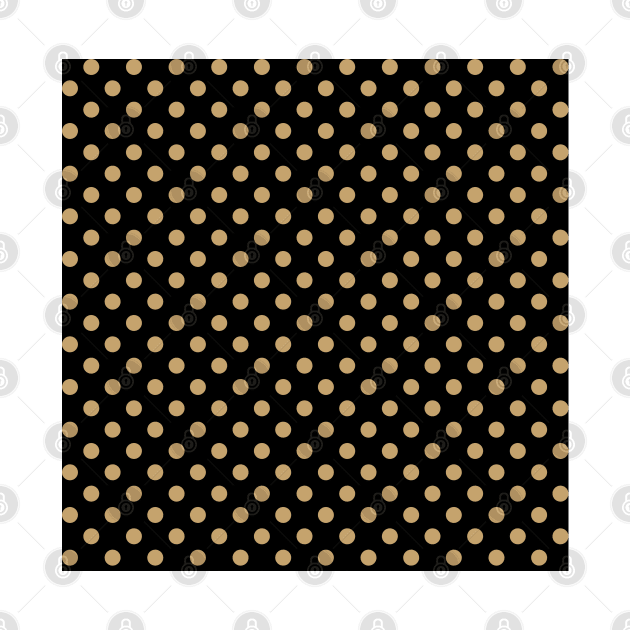 Brown Polka Dots Pattern on Black Background by DesignWood Atelier