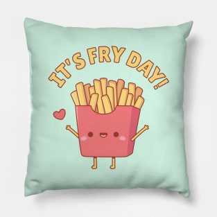 Cute French Fries Its Fry Day Pun Pillow