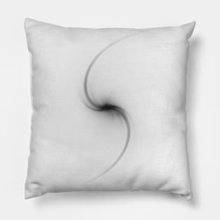 Smokey yin yang ashy spiral on white background Pillow