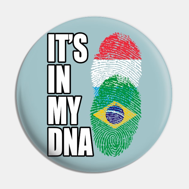 Luxembourgish And Brazilian Mix Heritage DNA Flag Pin by Just Rep It!!