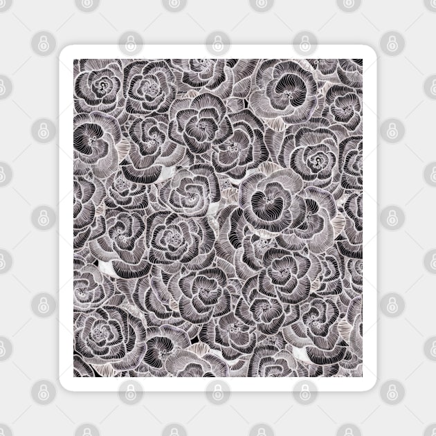 Black & White Floral. Magnet by FanitsaArt