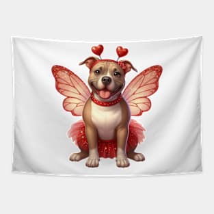 Valentine Fairy Pitbull Dog Tapestry