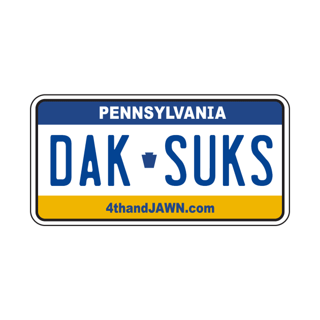 The Dak Suks PA Plate by Tailgate Team Tees