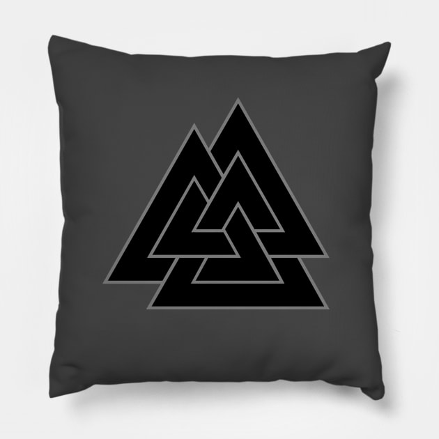 Valknut Viking Symbol Pillow by Time Nomads