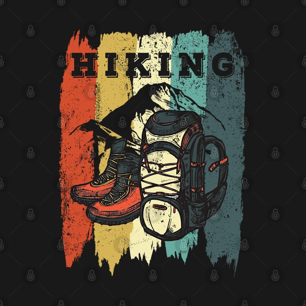 Vintage Hiking t shirts Camping Gears Retro Hiker Gift for men women by Boneworkshop