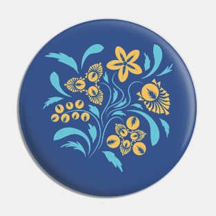 Folk flowers floral art print Flowers abstract art Pin