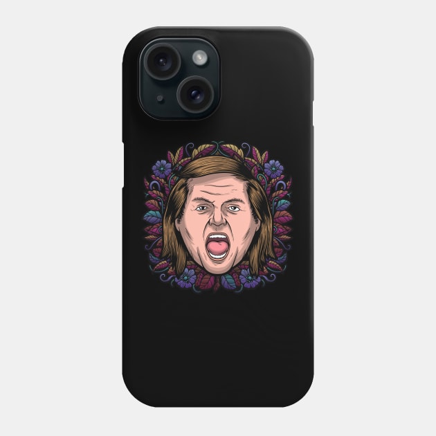 Sam Kinison (Flowered) Phone Case by Baddest Shirt Co.