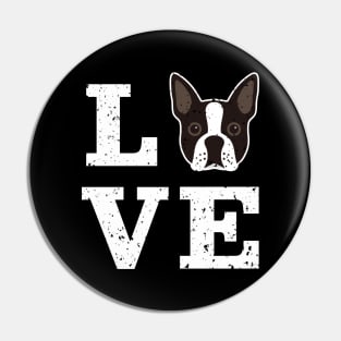 Boston Terrier Dog Love Pin