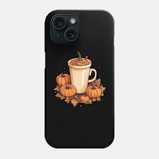 Fall Coffee, Halloween Pumpkin Latte Drink Cup, Autumn Spice Phone Case