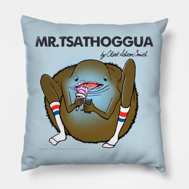 Mr Tsathoggua Pillow by Cryptids-Hidden History